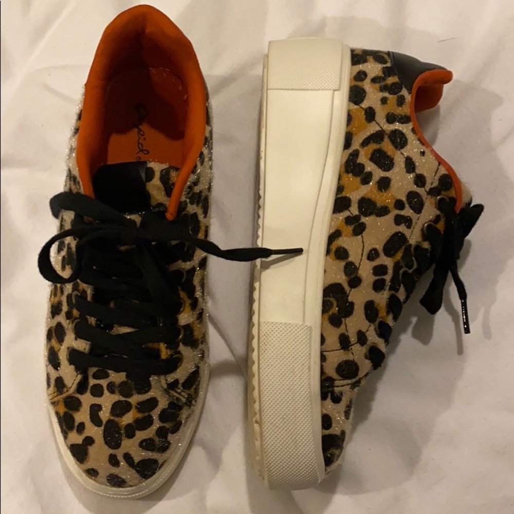 Cheetah Print Platform Sneakers